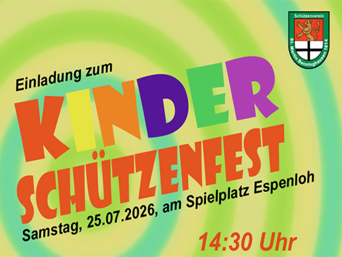 Einladung zum Kinderschützenfest 2026